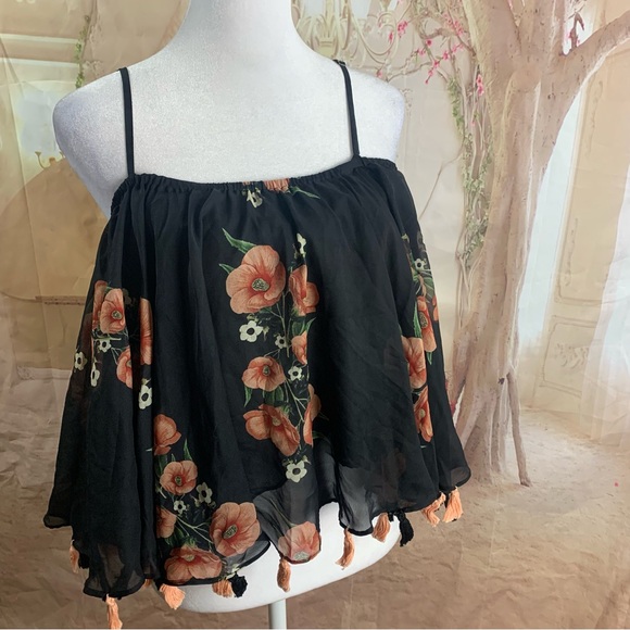 NEW Carolina K Off Shoulder Floral Tank Blouse - Picture 2 of 9